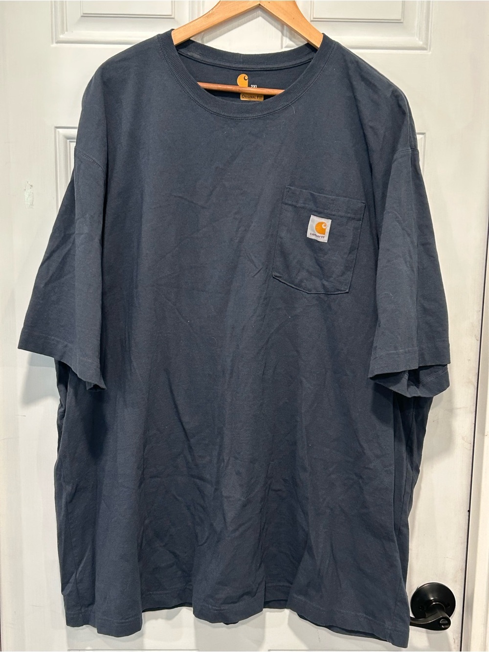 Carhartt Original Fit Heavyweight Short-Sleeve Pocket T-Shirt, Navy Blue Sz 2XL